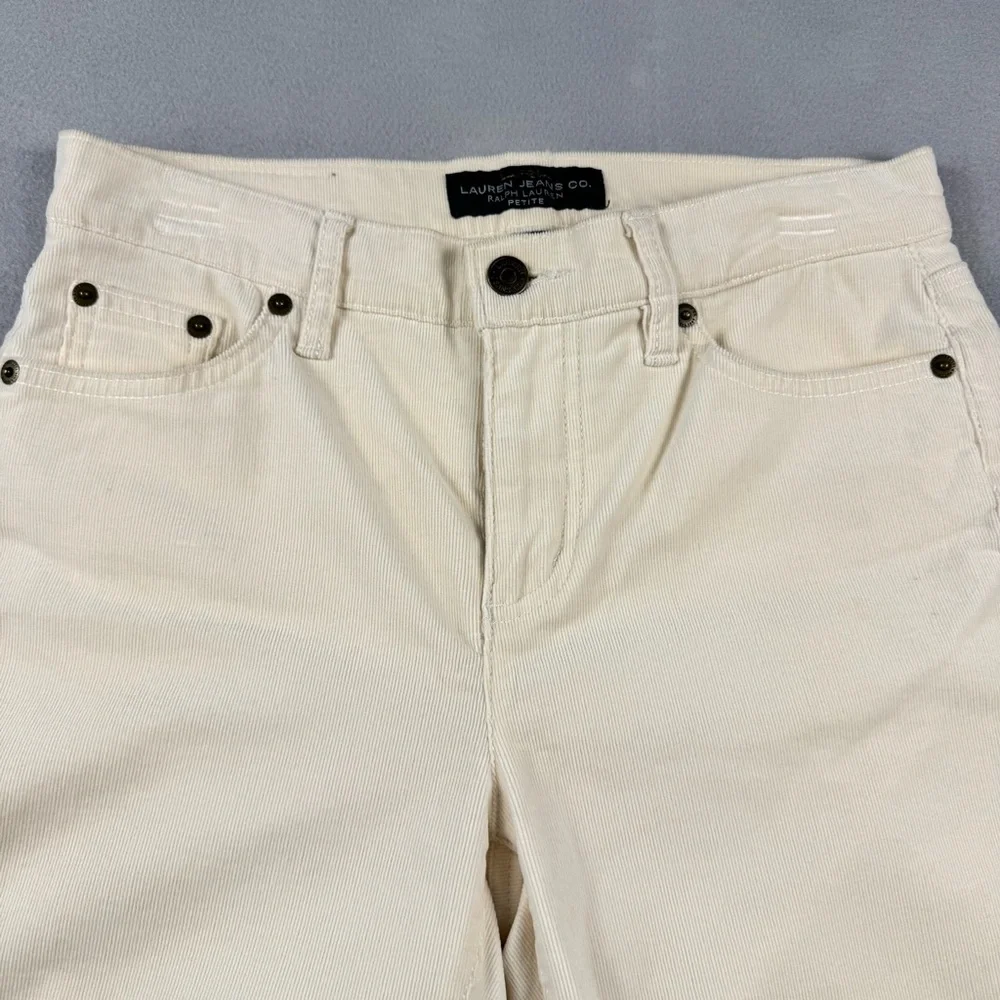 Lauren Ralph Lauren Pants Womens 4P White Premier Straight Corduroy Stretch RLL